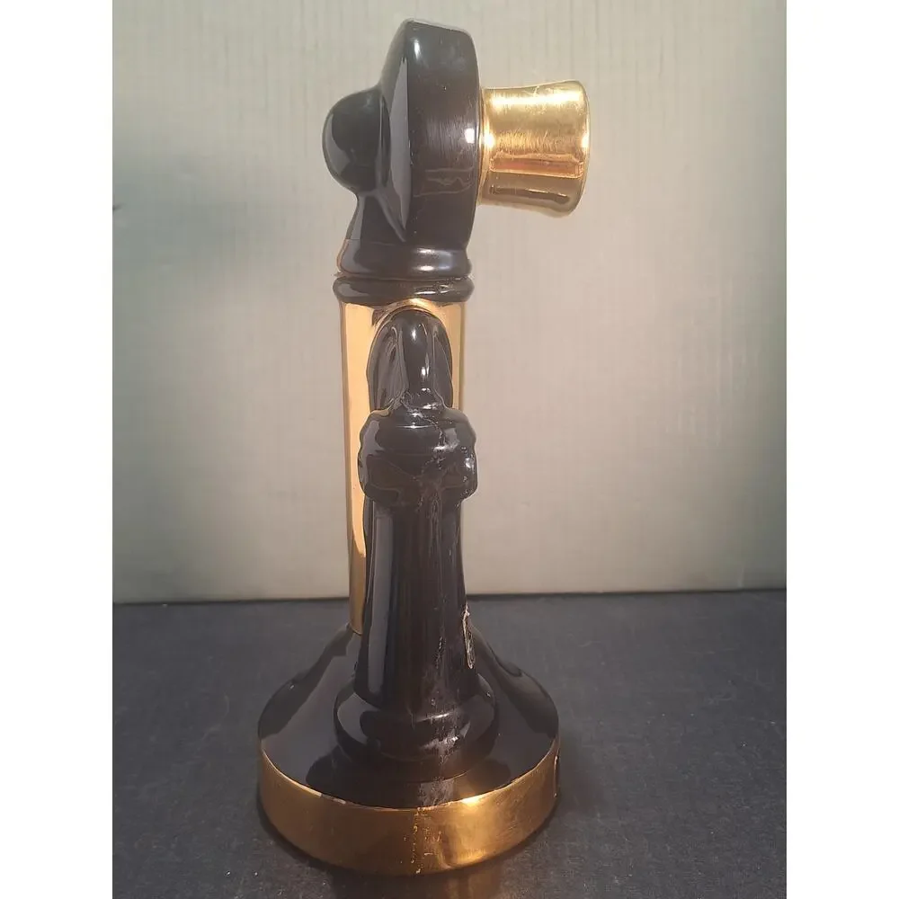 Vintage Ezra Brooks Telephone Decanter Heritage China 24K Gold